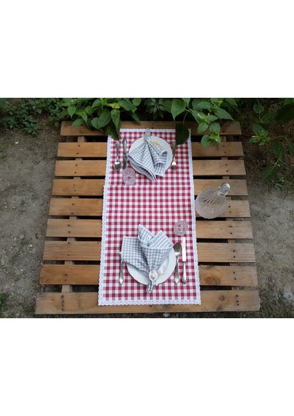 Kırmızı Kareli Runner 50 cm BEG 2058 fiyatları