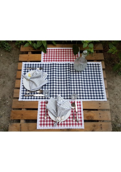 Kırmızı Kareli Runner 50 cm BEG 2058 modelleri