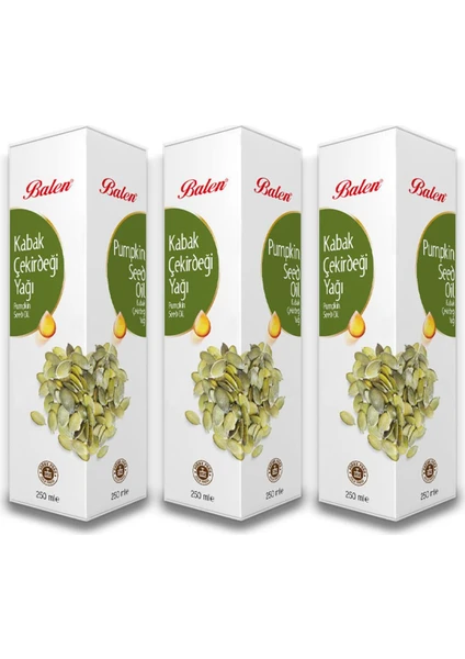 Kabak Çekirdeği Yağı Soğuk Pres 250 ml x 3