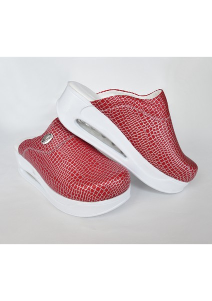 Kırmızı Kapalı Airmax Kadın Sabo Terlik