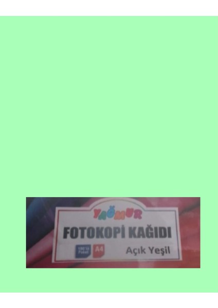 A4 Renkli Fotokopi Kağıdı Açık Yeşil 100'LÜ Paket