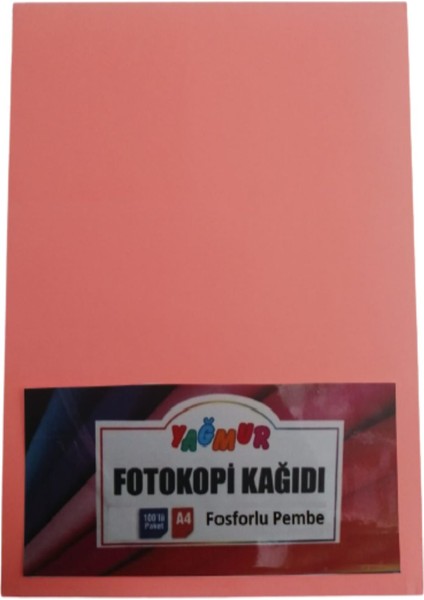 A4 Renkli Fotokopi Kağıdı Fosforlu Pembe 100'LÜ Paket