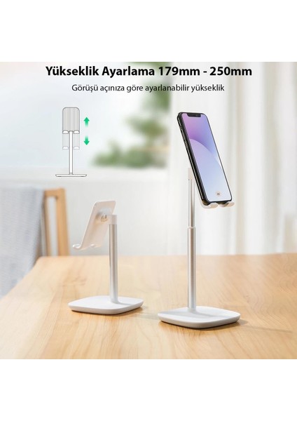 Yüksekliği Ayarlanabilir Masaüstü Telefon Standı Silver fırsatları