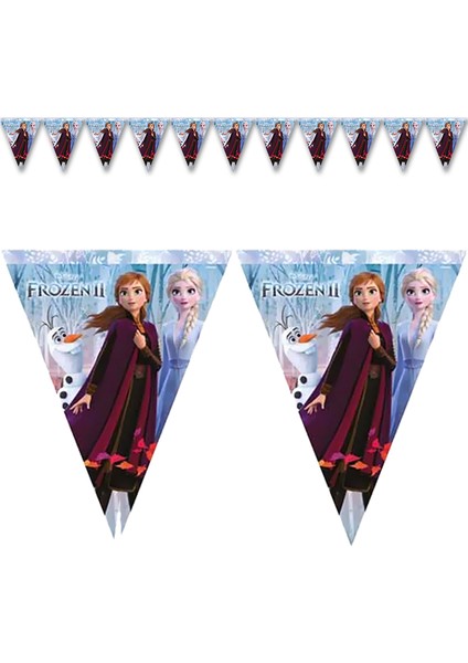 Frozen II Üçgen Bayrak Flama - 3,20 mt.