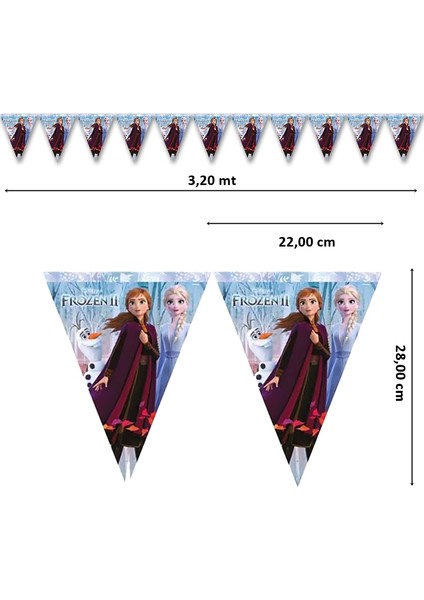 Frozen II Üçgen Bayrak Flama - 3,20 mt. fiyatları