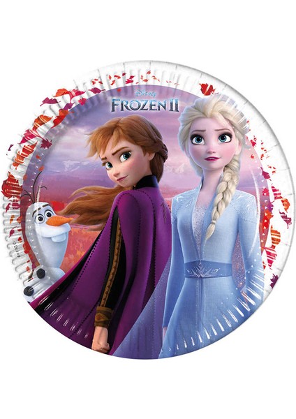 Frozen II Karton Tabak - 23cm x 8 Adet