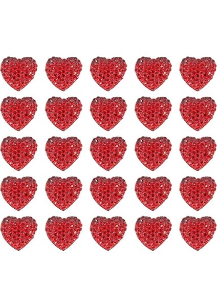 Polyester Kalp Fiyonk, 1,3 cm - 25 Adet - KIRMIZI modelleri