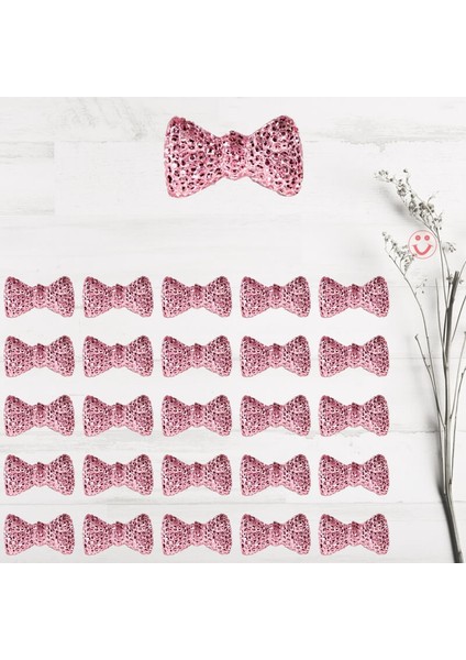 Polyester Papyon Fiyonk, 2,0 x 1,0 cm - 25 Adet - PEMBE