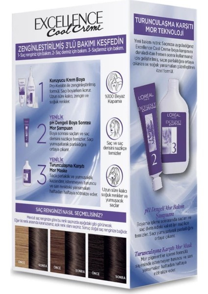 Loreal Paris Excellence Cool Creme Saç Boyası 6.11 X3'lü Set
