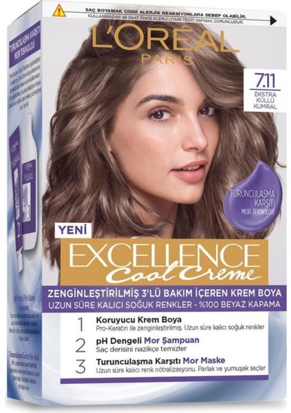 L'Oréal Paris Loreal Paris Excellence Cool Creme Saç Boyası 7.11 X3'lü Set