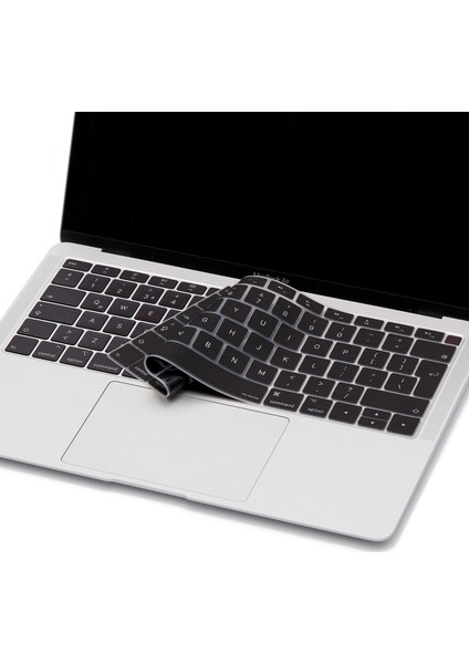 Laptop Macbook Air ile Uyumlu Klavye Koruyucu TouchID A1932 2018/19 Avrupa İngilizce Baskı