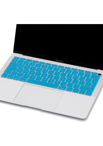 Laptop Macbook Air ile Uyumlu Klavye Koruyucu TouchID A1932 2018/19 Avrupa İngilizce Baskı modelleri