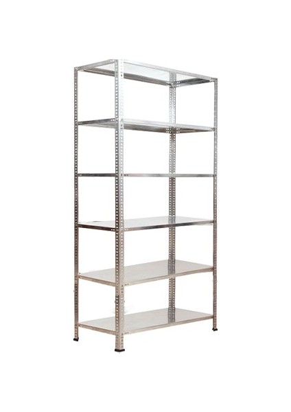 Galvanizraf 6 Katlı Galvaniz Çelik Raf Arşiv Rafı Depo Rafı Kiler Rafı 43X75X200