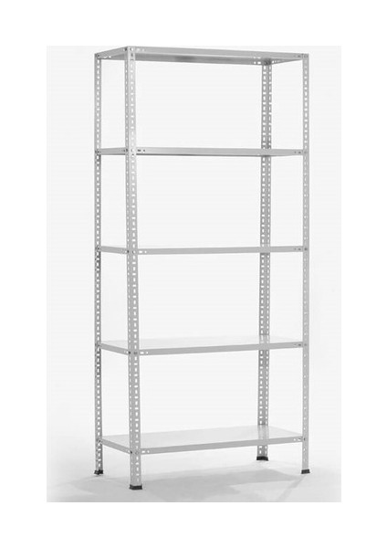 Galvanizraf 5 Katlı Galvaniz Çelik Raf Arşiv Rafı Depo Rafı Kiler Rafı 43X75X200