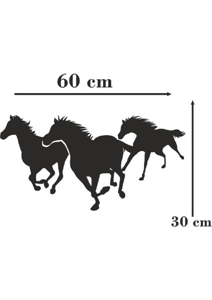 Berk Lazer 3'lü At Dekor Ahşap Tablo