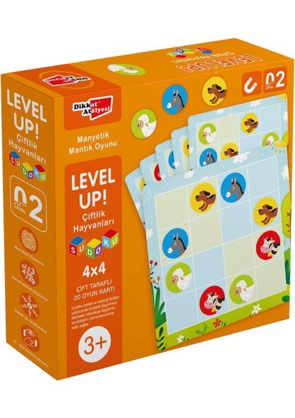 Dikkat Atolyesi Yayınları Levelup! 2 - Çiftlik Hayvanları Sudoku