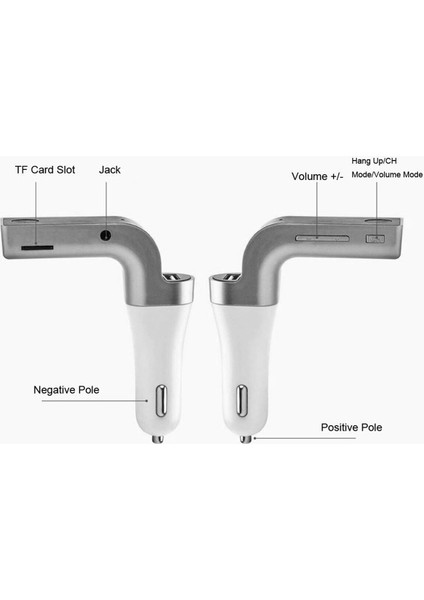 Carg7 Micro Sd USB Girişli Bluetooth Araç Kiti