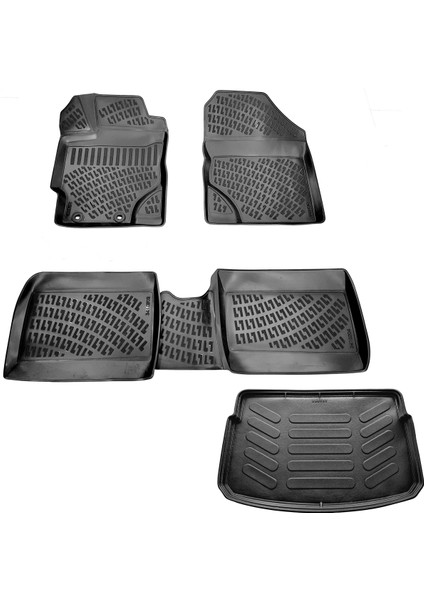 Toyota Yaris 3D Havuzlu Paspas + Bagaj Havuzu 2013-2020 Arası Friemat Marka-Ankarasanal