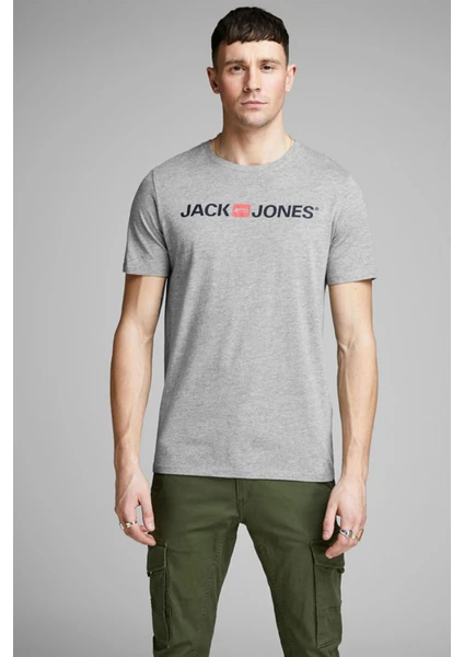 Jack & Jones Erkek Gri T-Shirt