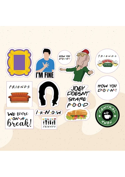 Paytak Moda Friends Dizi Karışık Tasarımlı A5 Stickers Çıkartma PYTKSTK033