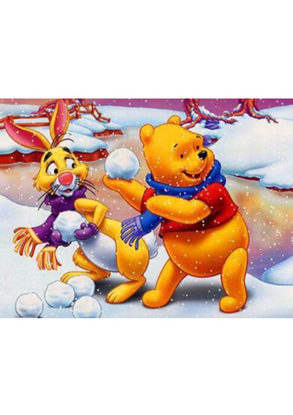 Movas Sanat Winnie The Pooh Ve Tavşan | Elmas Mozaik Tablo | Mozaik Puzzle  | 50x35 | E20202948M