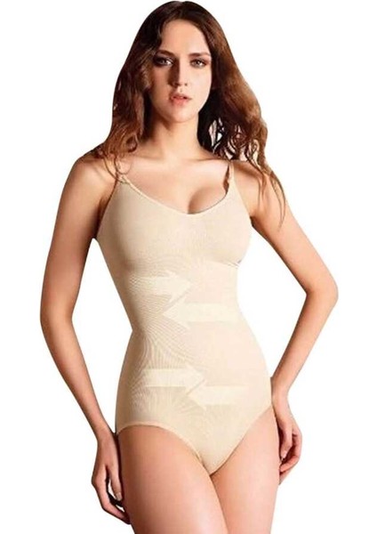 - Ince Askılı Çıtçıtlı Dikişsiz Body Korse 5586