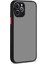 - Apple iPhone 12 Pro Max - Kılıf Arkası Buzlu Renkli Düğmeli Hux Kapak - Siyah 1