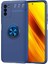 - Xiaomi Poco M3 - Kılıf Yüzüklü Karbon Ravel Silikon Kapak - Mavi 1