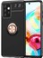 - Samsung Galaxy A72 - Kılıf Yüzüklü Karbon Ravel Silikon Kapak - Siyah-Rose Gold 1