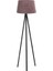 Oval 3 Ayak Tripod Lambader Abajur Köşe Lambası Ahşap Siyah 1