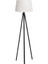 Oval 3 Ayak Tripod Lambader Abajur Köşe Lambası Ahşap Siyah 1