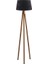 Düz 3 Ayak Tripod Lambaderabajur Köşe Lambası Ahşap Naturel Ağaç Dekor Lamba Aplik Masif Doğal 1