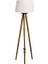 Round Leg Tripod Lambader Abajur Avize Aydınlatma Ahşap Naturel Ağaç Country Masif Doğal 1