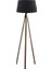 Oval 3 Ayak Tripod Lambader Abajur Köşe Lambası Ahşap Naturel 1