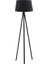 Oval 3 Ayak Tripod Lambader Abajur Köşe Lambası Ahşap Siyah 1
