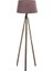 Oval 3 Ayak Tripod Lambader Abajur Köşe Lambası Ahşap Naturel 1