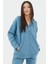 Fermuarlı Oversize Sweat - Mavi 3