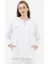 Fermuarlı Oversize Sweat - Beyaz 1