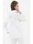 Fermuarlı Oversize Sweat - Beyaz 4