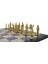 Metal Satranç Takımı Orta Boy Osmanlı Bizans Figürlü Parlak Satranç Taşı ve Mdf Bahar Desenli Satranç Tahtası 5