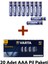 Endüstriyel Aaa Ince Kalem Pil 1.5V Alkalin 20'li 1