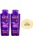 Loreal Paris L'oréal Paris Elseve Mor Şampuan 200 ml x 2 + Elseve Tarak 1