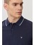 Erkek Lacivert Slim Fit Polo Yaka T-Shirt 4