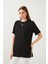 Oversize Bisiklet Yaka Yırtmaç Detaylı Bluz Kadın Bluz 5863683 3