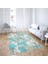 Batik Desen Renk Geçişli Dijital Baskı Yıkanabilir Kaymaz Taban Modern Salon Halısı ve Yolluk (Mavi) 2