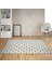 Geometrik Karo Desenli Dijital Baskı Yıkanabilir Kaymaz Taban Modern Salon Halısı (Gri) 1