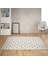 Geometrik Karo Desenli Dijital Baskı Yıkanabilir Kaymaz Taban Modern Salon Halısı (Vizon) 1
