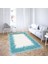 Çizgi Desenli Dijital Baskı Yıkanabilir Kaymaz Taban Klasik Salon Halı ve Yolluk (Turkuaz) 2