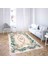 Çiçek Desenli Dijital Baskı Yıkanabilir Kaymaz Taban Leke Tutmaz Salon Halısı ve Yolluk (Turkuaz) 2