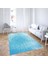 Çizgi Desenli Dijital Baskı Yıkanabilir Kaymaz Taban Klasik Salon Halı ve Yolluk (Mavi) 2